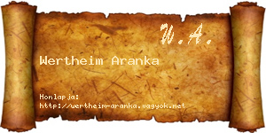Wertheim Aranka névjegykártya